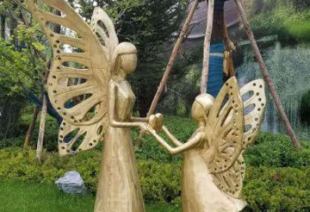 小精靈雕塑廠家，公園玻璃鋼人物，仿銅卡通雕塑