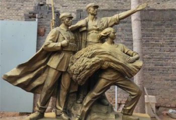 軍人雕塑廠家，革命主題雕塑，軍人戰士雕塑小品