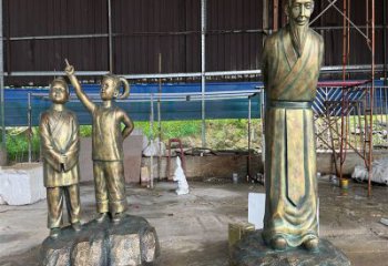 書生雕塑廠家，古代私塾人物小品，玻璃鋼書生雕塑制作