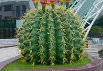 仙人球雕塑廠家，仿真花卉植物擺件，公園廣場小品