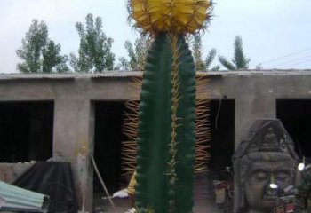 仙人掌雕塑廠家，廣場公園花卉擺件，玻璃鋼仙人掌雕塑小品