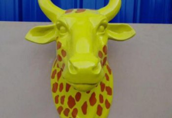 牛角雕塑廠家，壁掛動物頭像，仿真牛角雕塑制作