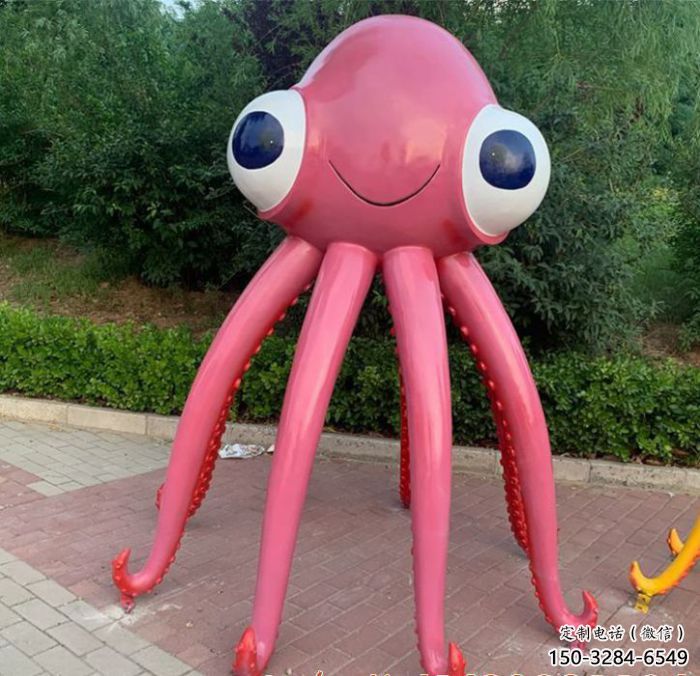八爪魚雕塑廠家,卡通動物小品,玻璃鋼八爪魚雕塑廠