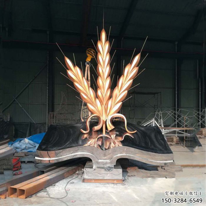 古銅色麥穗雕塑廠家 大型城市雕塑 商業(yè)街?jǐn)[件