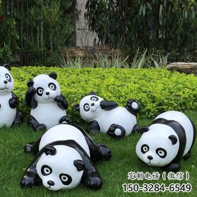 公園熊貓雕塑廠家 酒店門口雕塑 彩繪擺件 公園熊貓雕塑廠家 酒店門口雕塑 彩繪擺件