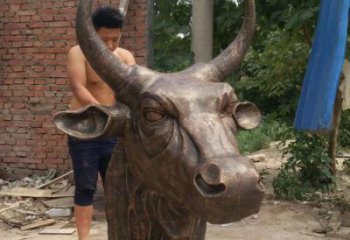 創意牛頭雕塑 步行街店門口雕塑 動物小品