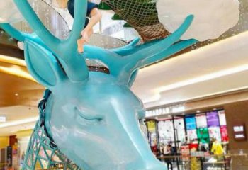 城市鹿頭雕塑 風景區彩繪雕塑 抽象擺件