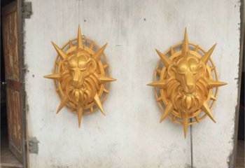 庭院獅子頭雕塑 城市古銅色雕塑 動(dòng)物小品