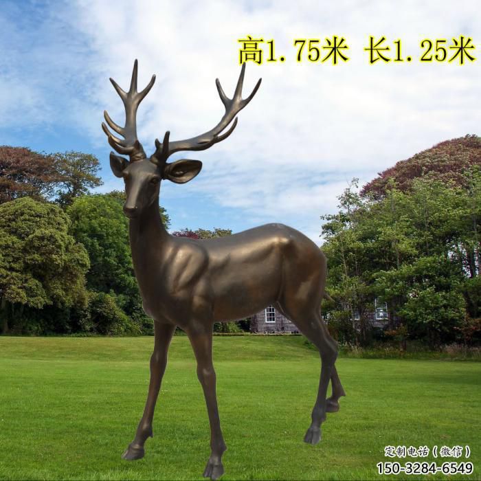 小鹿雕塑小品 商業街廣場雕塑 古銅色擺件 小鹿雕塑小品 商業街廣場雕塑 古銅色擺件