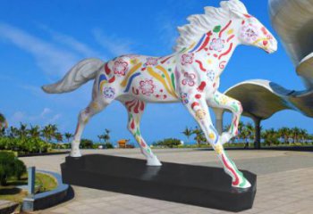 商業街白馬雕塑 售樓處雕塑 動物擺件