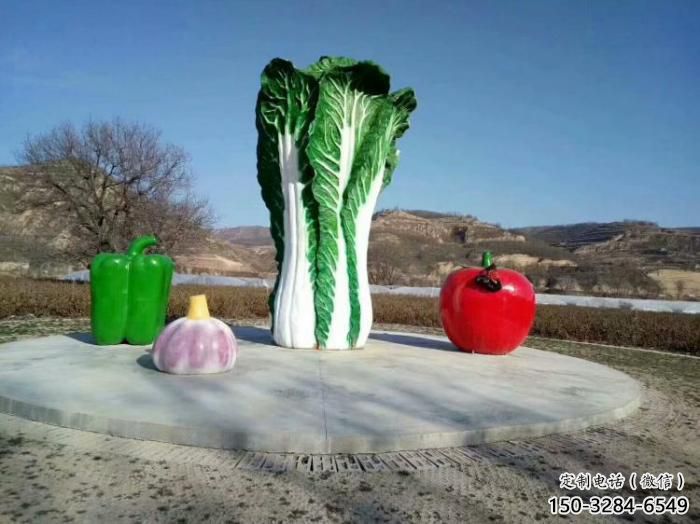 門口白菜雕塑 售樓處仿真雕塑 彩繪小品