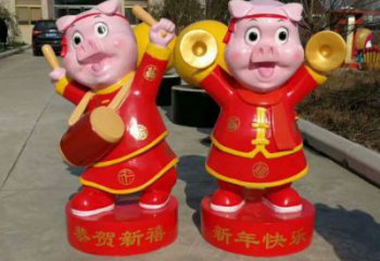 店門口小豬佩奇雕塑 創意景觀雕塑 卡通擺件