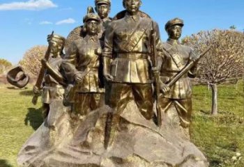 村口紅軍雕塑預定 啞光革命雕塑 公園抗戰雕塑