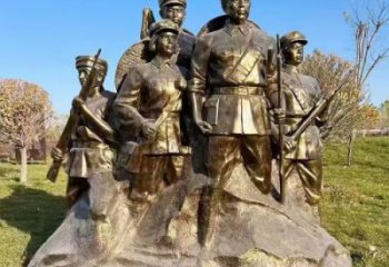 大門口紅軍雕塑規格 發光公園革命雕塑 仿真抗戰雕塑