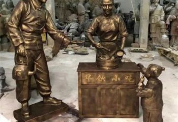 預用仿古貨郎雕塑 庭院彩繪雕塑 田間小品