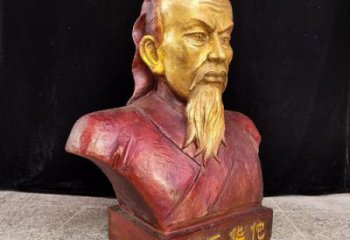 鑄銅華佗雕塑 電鍍現代名醫雕塑 藥王胸像雕塑