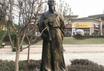 村口李時珍雕塑廠家 景觀人物雕塑 公園名醫雕塑