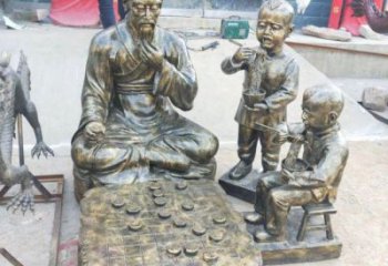 彩繪下象棋雕塑廠家 現代雕塑 公園民俗雕塑