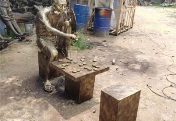 大門口下象棋雕塑生產 公園雕塑 仿真民俗雕塑