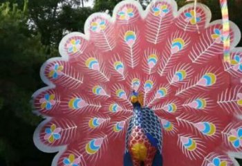 創意孔雀雕塑廠家 步行街店門口雕塑 動物小品