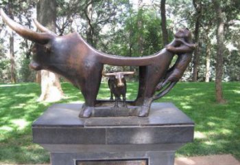 公園水牛雕塑，田間景觀小品，抽象幾何原理