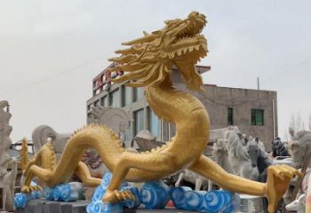 大型龍形雕塑廠家，動物擺件，城市園林擺件