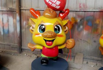 動漫龍形雕塑廠家，動漫動物小品，彩繪工藝效果