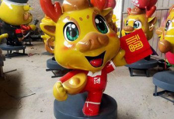 卡通龍形雕塑廠家，動漫動物小品，彩繪工藝效果