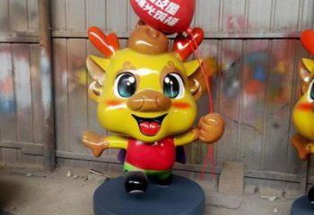 幼兒園龍形雕塑廠家，動漫動物小品，彩繪工藝效果