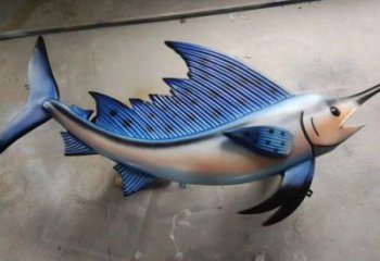 卡通廣場劍魚雕塑廠家，戶外街頭雕塑，海洋生物雕塑