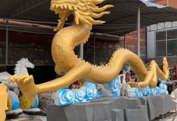 抽象龍頭雕塑，動物玻璃鋼雕塑，房地產售樓處擺件