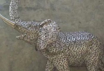 庭院小象雕塑廠家，動物小品，網格工藝
