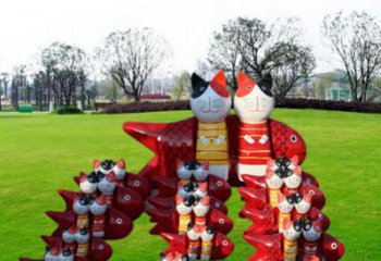 現代小貓雕塑制造商，仿真主題，動漫工藝