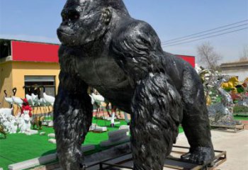 酒店猩猩雕塑廠家，家禽主題，鍍銅工藝
