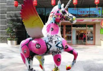庭院天馬雕塑廠家，現代小品，彩繪工藝效果