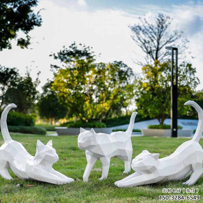 制作公園小貓咪雕塑,公園主題雕塑,幾何工藝 制作公園小貓咪雕塑,公園主題雕塑,幾何工藝