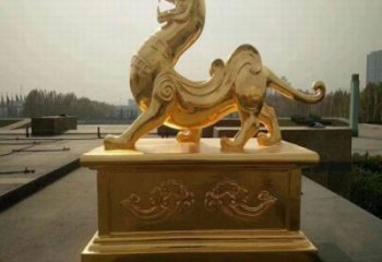 小區(qū)白虎雕塑廠家，拉絲動物雕塑，抽象效果