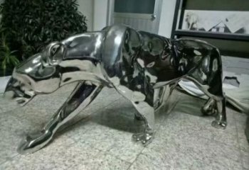抽象獵豹雕塑，戶外動物雕塑，鏡面工藝