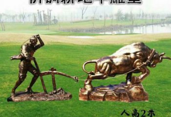 廣場老牛雕塑廠家，牛離地雕塑，抽象效果