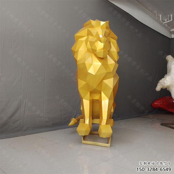 切面獅子雕塑承接，鍛造工藝，不銹鋼獅子雕塑訂做