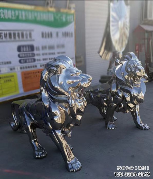 雕塑獅子景觀制造，街景小品，不銹鋼獅子雕塑優(yōu)價(jià)