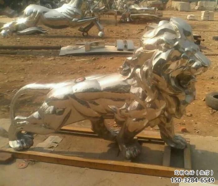仿真獅子雕塑制作，園林裝飾，建筑不銹鋼獅子雕塑生產