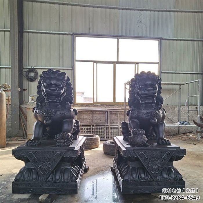 獅子雕塑擺件，動物擺件，景觀蹲獅雕塑選定