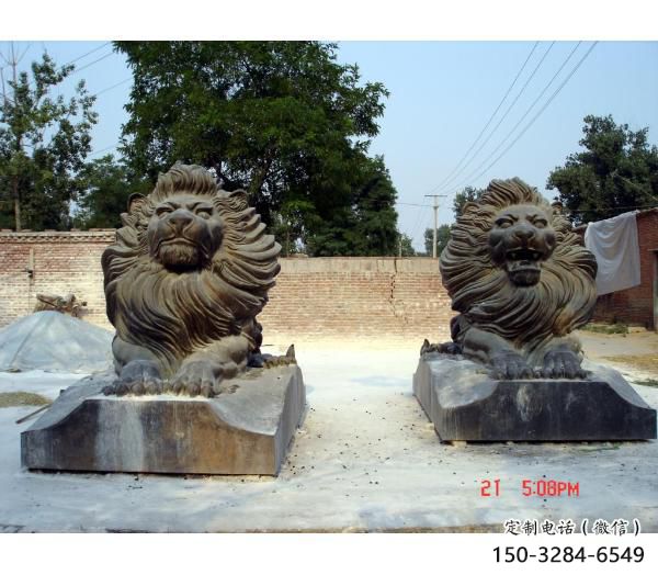 戶外獅子雕塑優價，景觀概念，趴獅雕塑制作精品