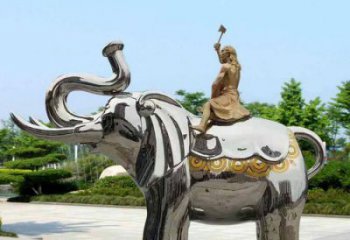 景觀大象雕塑工程選用，美陳雕塑，鏡面大象雕塑展示