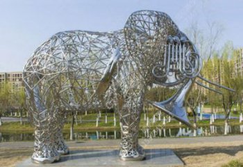 大象雕塑承接，動(dòng)物鏤空雕塑，鏤空大象雕塑定制