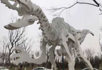 鏤空恐龍雕塑展品，金屬制作，恐龍骨架雕塑精品