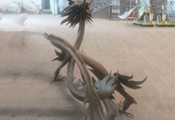 幾何恐龍雕塑供應，城區(qū)小品，鐵藝恐龍雕塑制造商