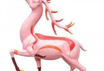 門口梅花鹿雕塑點擊，地標擺件，玻璃鋼梅花鹿雕塑承接