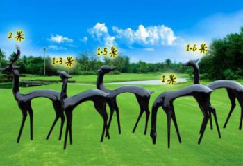 抽象小鹿雕塑專(zhuān)供，美陳雕塑，仿銅小鹿雕塑預(yù)定